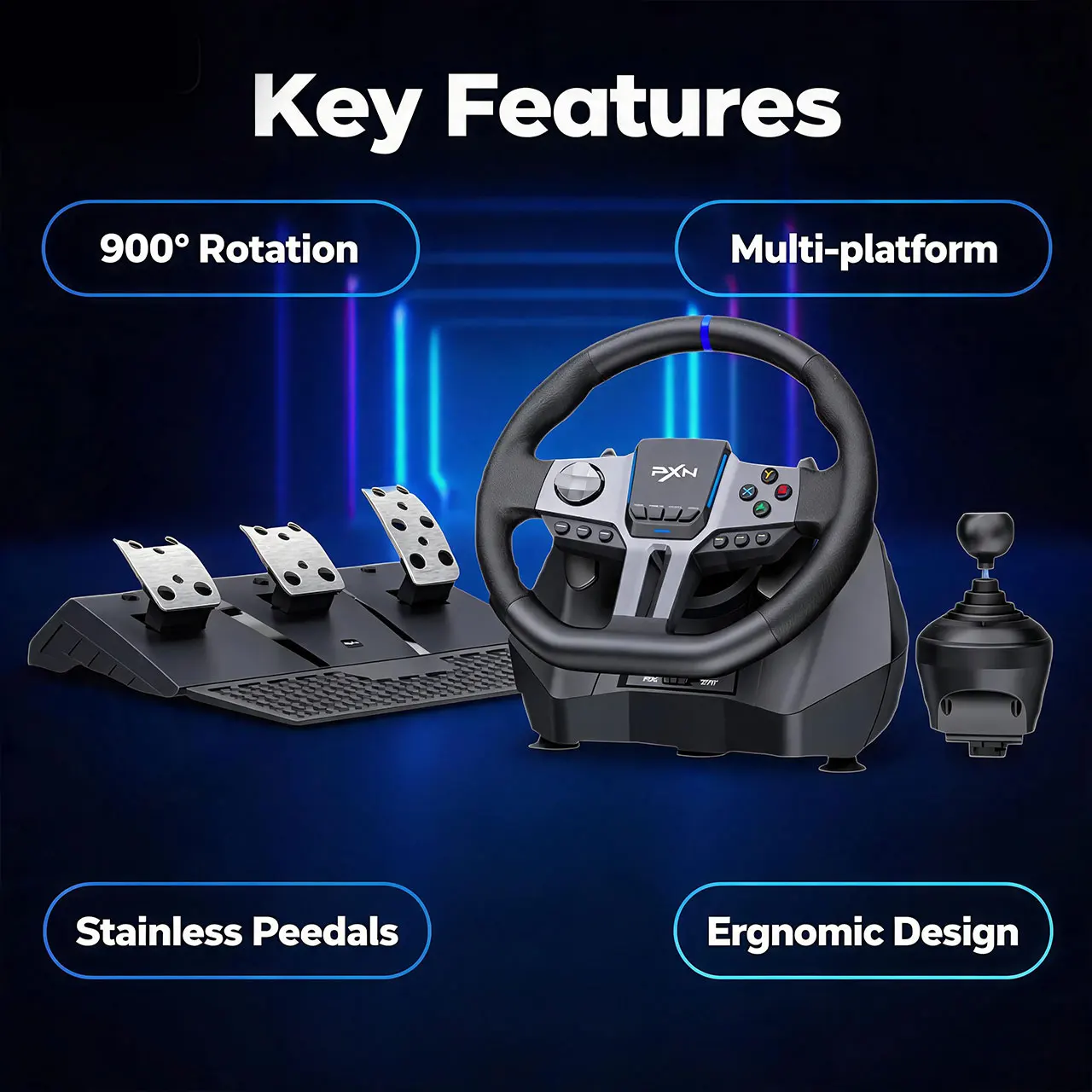 PXN V9 Gen2 Racing Steering Dr - Steering Wheel Gaming 评论和价格