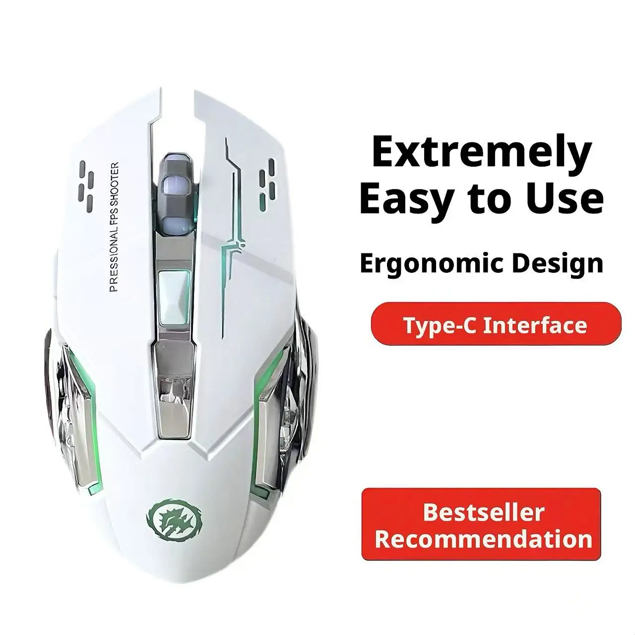 RGB Light Wireless Gaming Mous - Gaming Console Buttons 评论和价格