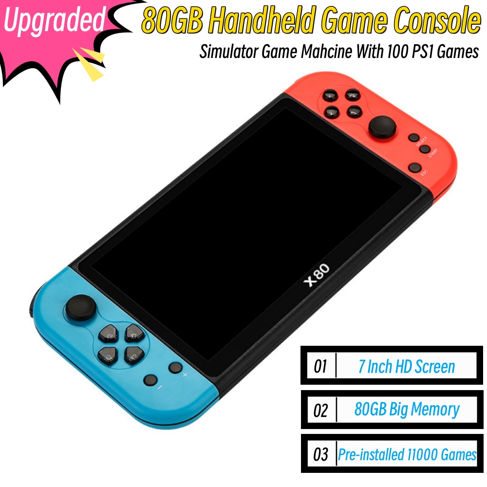 80GB Big Screen 7 Inch Handhel - Gaming Console X80 评论和价格