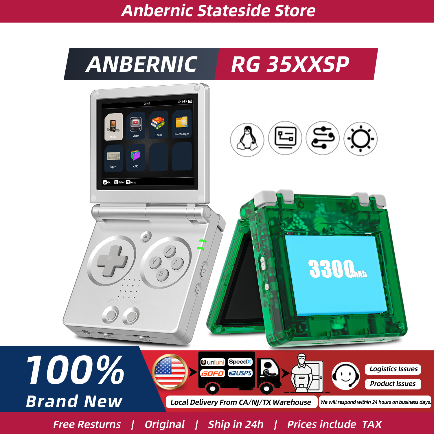 ANBERNIC RG35XXSP FILP 3.5 Inc - Gaming Console Years 评论和价格