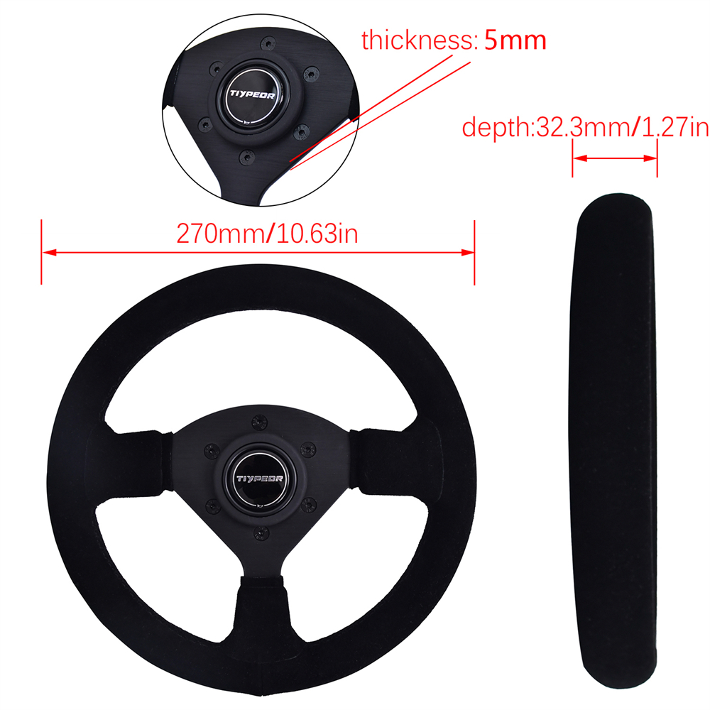 TIYPEOR 270mm 11Inches Small S - Steering Wheel Gaming 评论和价格